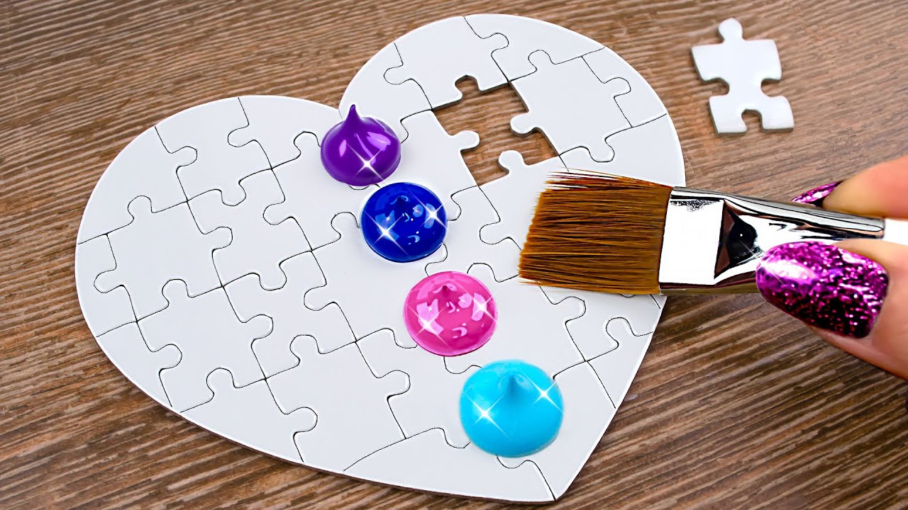 GENIUS! Easy Acrylic Painting Trick on a Puzzle Anyone Can Do!