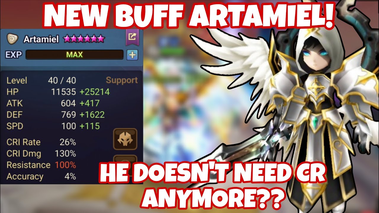 New buff Artamiel! Try playing Artamiel in RTA & Guild War. Is he good? - Summoners War