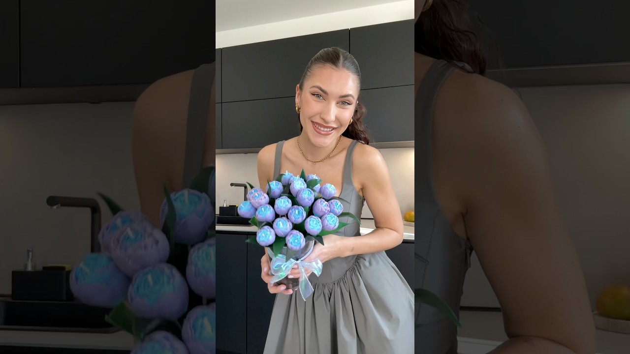 Ich habe die viralen Bibble Tulpen als Kerzen gemacht😍💙 #candlemaking #kerzengie&szlig;en #kerzendiy