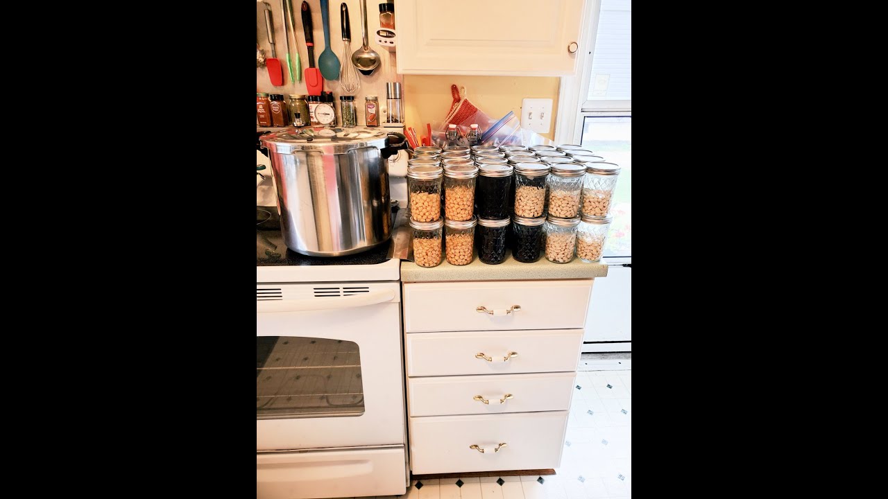 A day of canning beans spiced red cabbage, spiced 