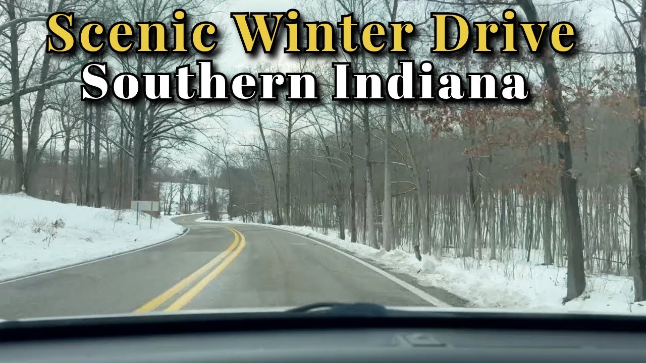 Scenic Winter Drive in Southern Indiana | Peaceful & Snowy Roads