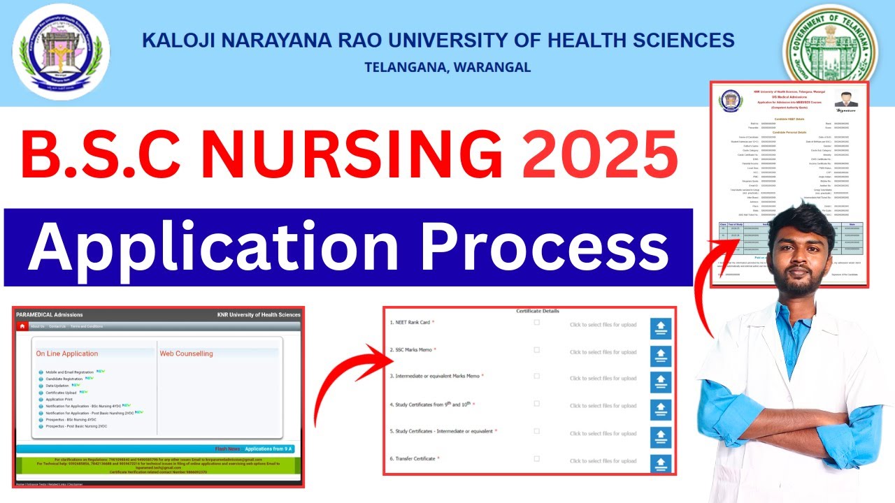 bsc nursing admission 2025 online apply - Step By Step Process | how to apply knruhs bsc nursing