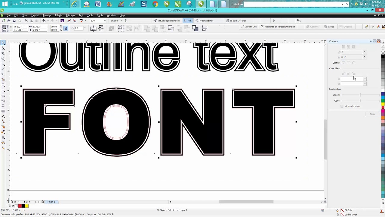 Corel Draw Tips & Tricks Outline around a Font