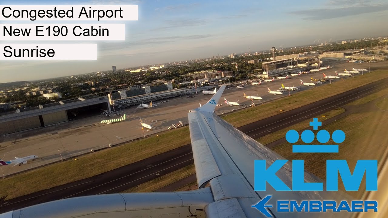 Flight Report from Congested Dusseldorf | Amsterdam on KLM Cityhopper Embraer 190, new cabin (2022)