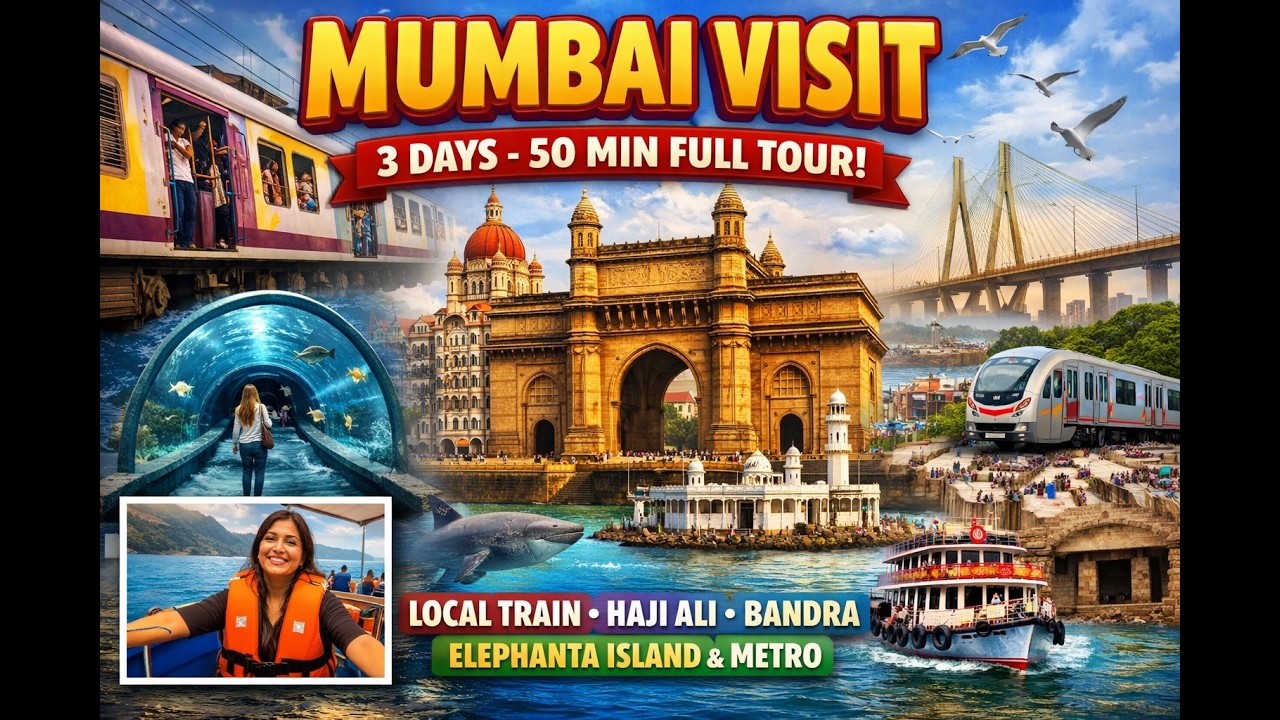 Mumbai Travel Vlog 🇮🇳 | 3 Days in Mumbai – Local Train, Metro, City Tour, Elephanta Island & So On