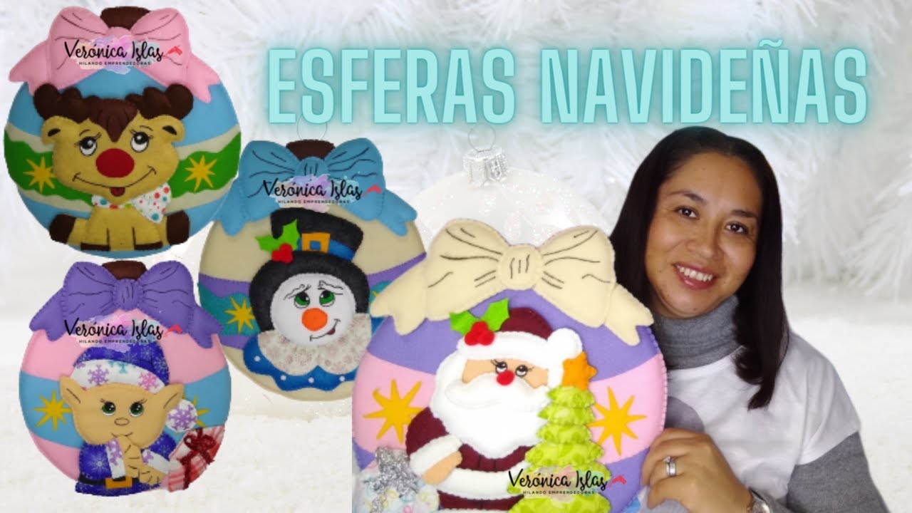 🔥Como hacer Esferas grandes navideñas | personajes navideños | fieltro | paño lency