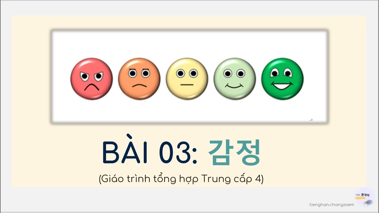 Bài giảng Từ vựng & Ngữ pháp Bài 3 (TC4): 감정