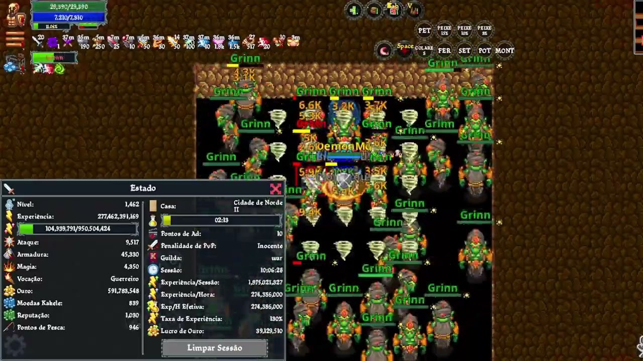 Zerando stamina do TOP GUERREIRO + 10HRS DE SESSÃO (Kakele-Online)