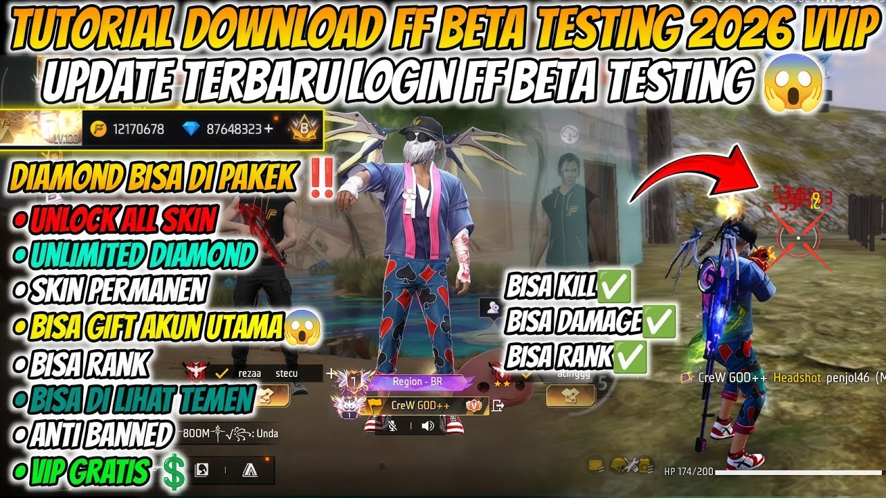 BISA MAIN TERUS 😱✅ CARA DOWNLOAD FF KIPAS VIP ORI 2026 GRATIS❗️FF BETA 2026 LINK MEDIAFIRE SEMUA HP🔥