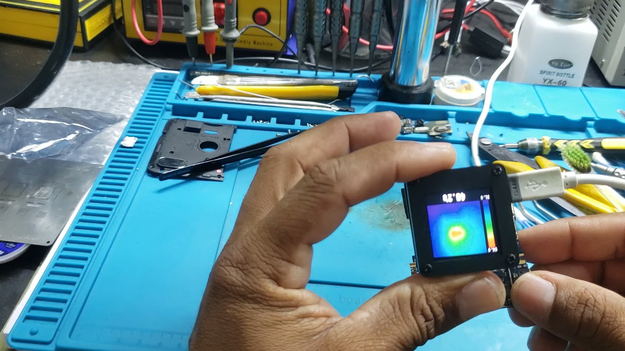 mini câmera termica em ação