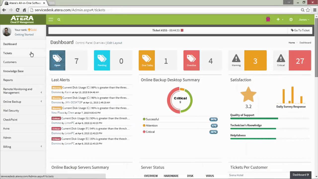 Handle a ticket | Atera Cloud IT Management