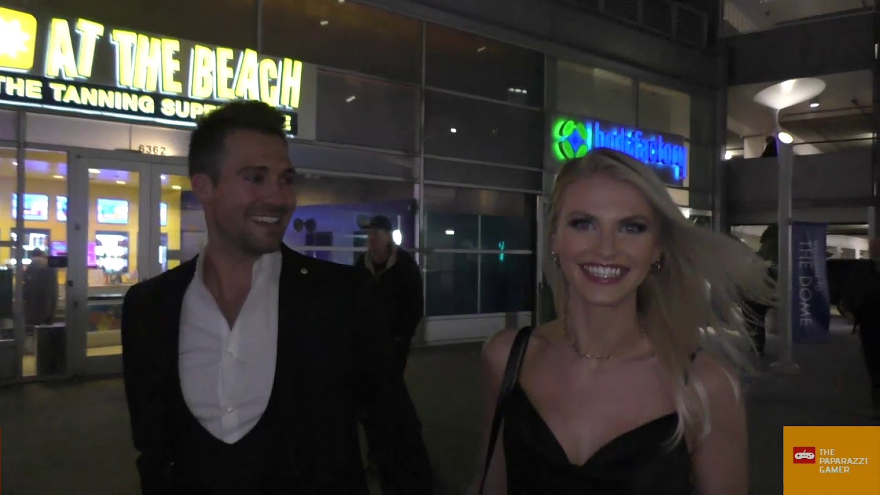 James Maslow and Caitlin Spears outside the Las Pildoras De Mi Novio premiere at ArcLight Cinemas in