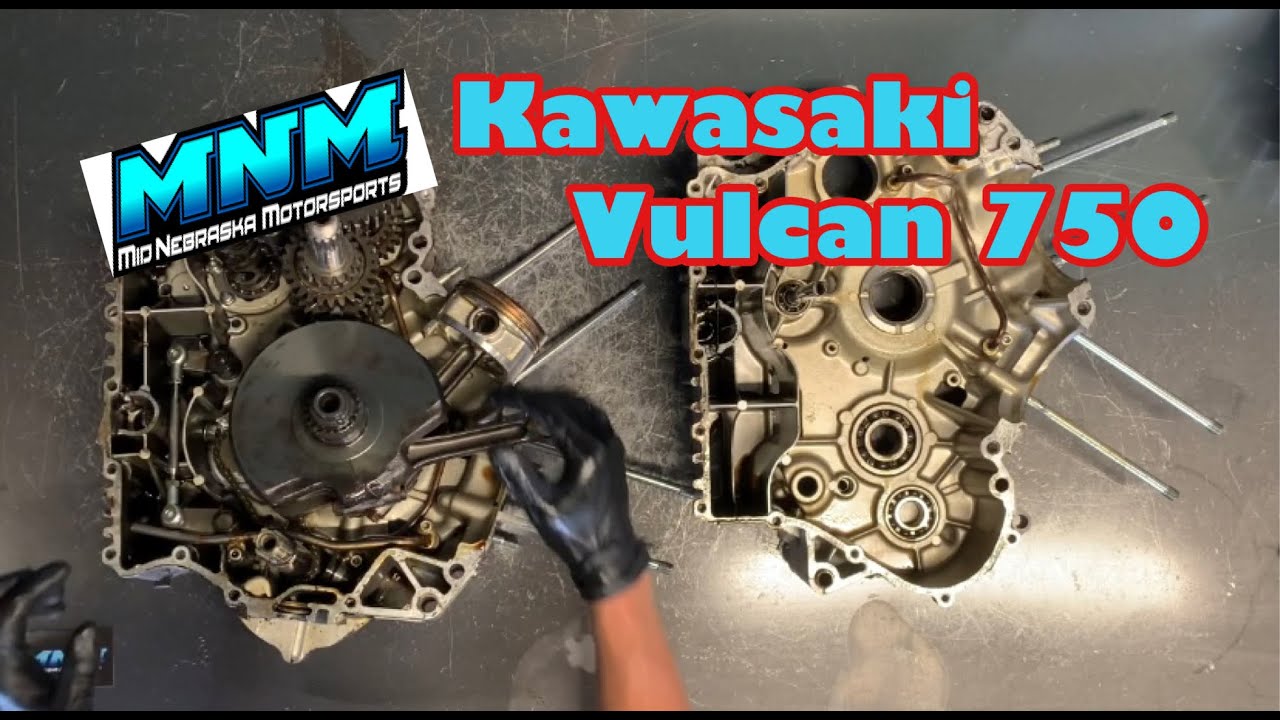 Kawasaki Vulcan 750 VN750 Crank Noise Transmission Problem Engine Crankcase Split Motor