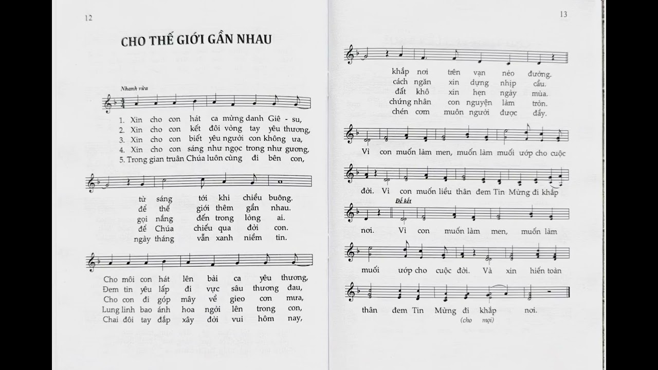 Cho Thế Giới Gần Nhau - St Lm Anton Nguyễn Cao Siêu - Ca Đoàn Mẹ Lên Trời Gx Kim Dinh
