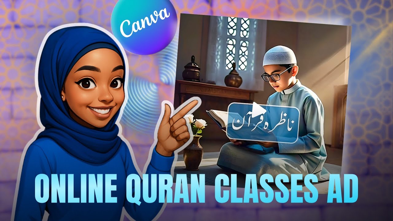 How to Create a Quran Academy Ad on Mobile | Canva Tutorial (Urdu/Hindi)