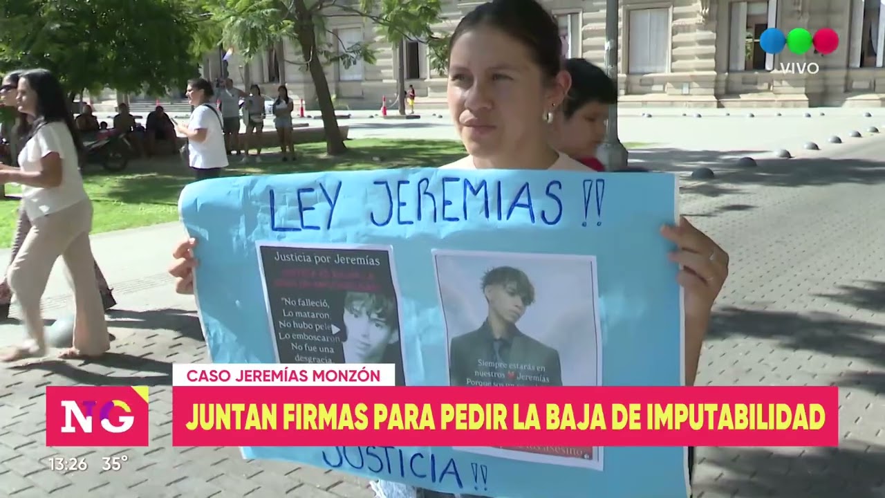 Crimen de Jeremías Monzón: jutan firmas en favor de la baja de la edad de imputabilidad