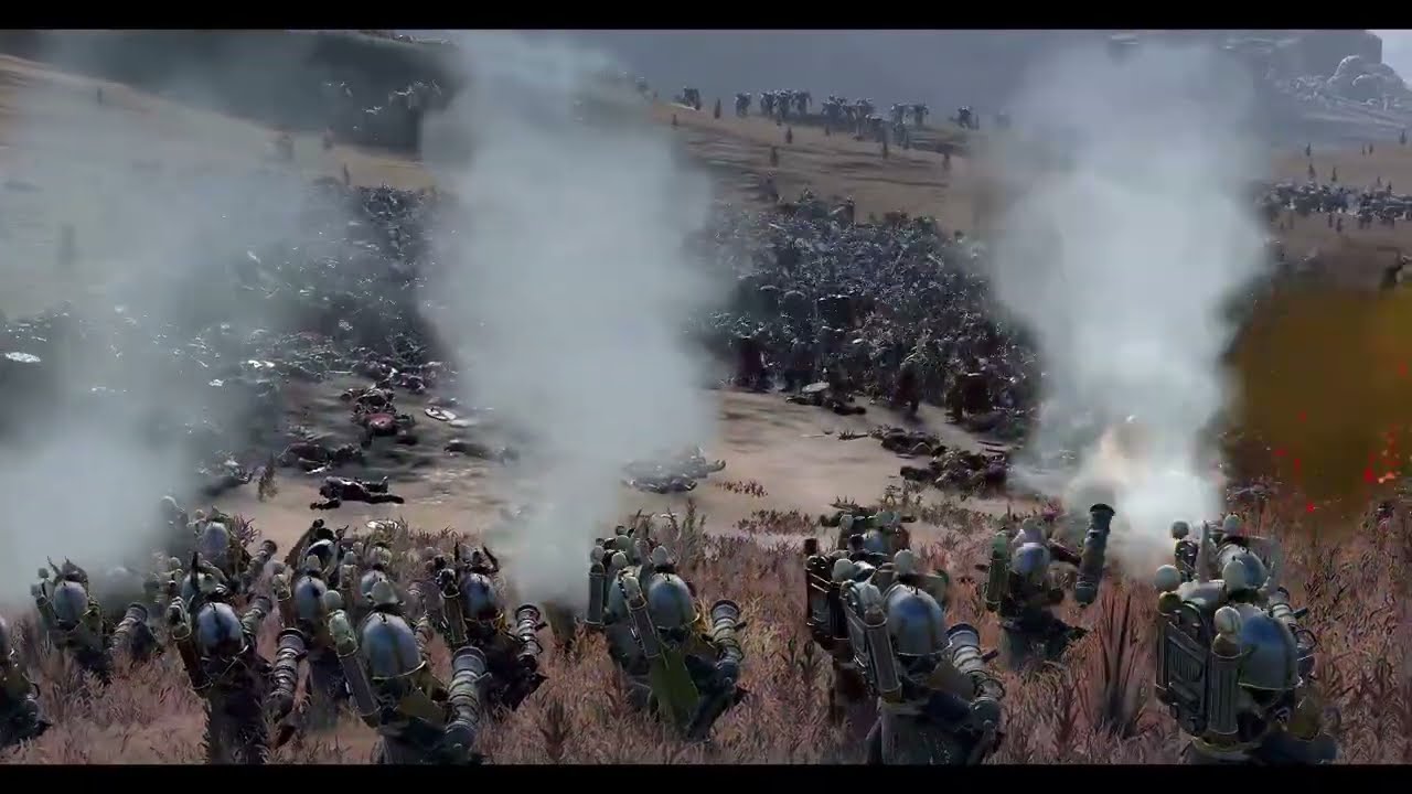 Space Knights of Warhammer vs Orks Raid wastelands TW WH3