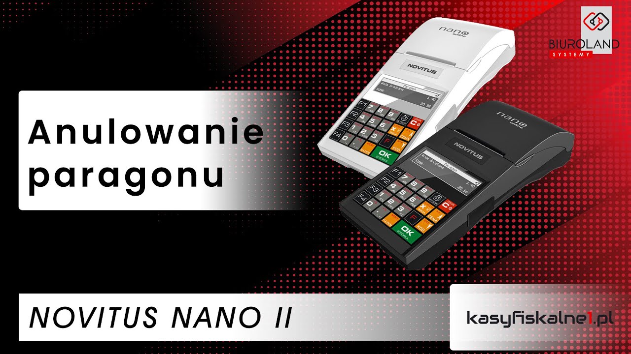 Anulowanie paragonu na kasie fiskalnej Novitus Nano II Online
