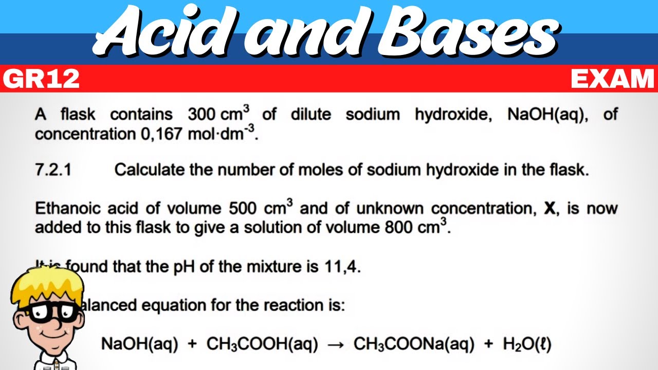 Exam Questions | Acid and Bases | Grade 12