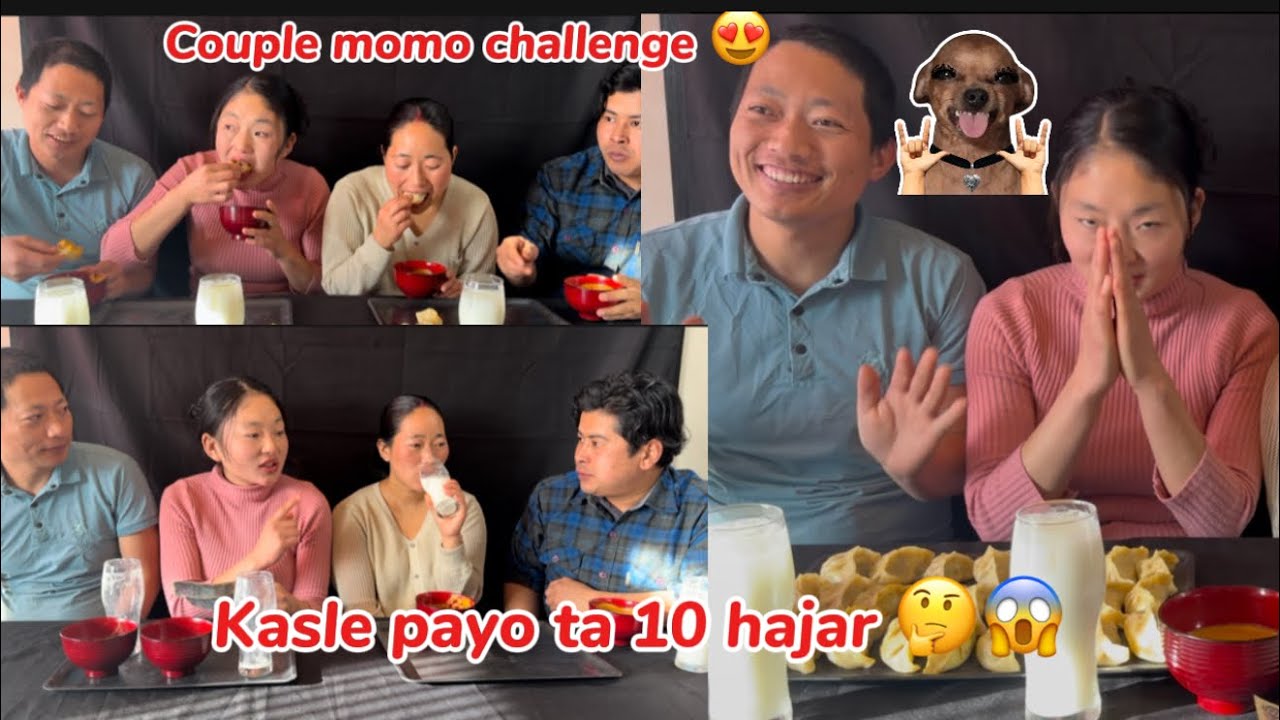COUPLE MOMO CHALLENGE !!KASLE JITYO🤔🤭