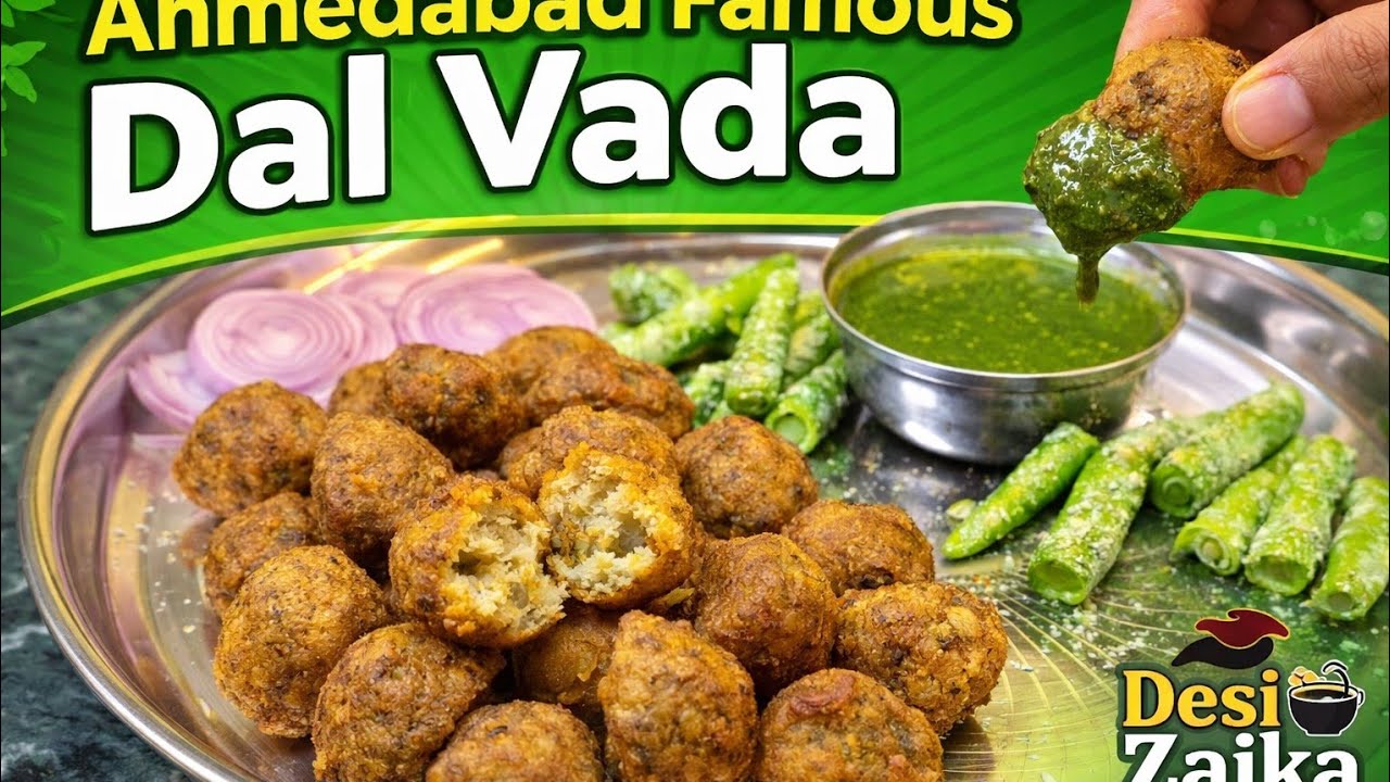 “Ahmedabad ka asli street style moong dal vada 😍 Ghar pe bana ke dekho!”#DalVada #AhmedabadFood 