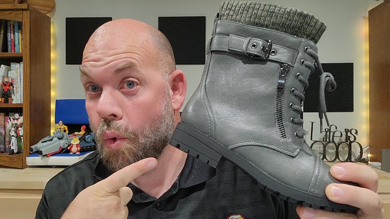 Review for DREAM PAIRS Girl's Mid Calf Combat Boots grey