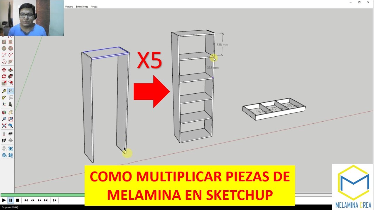 COMO MULTIPLICAR PIEZAS DE MELAMINA EN SKETCHUP
