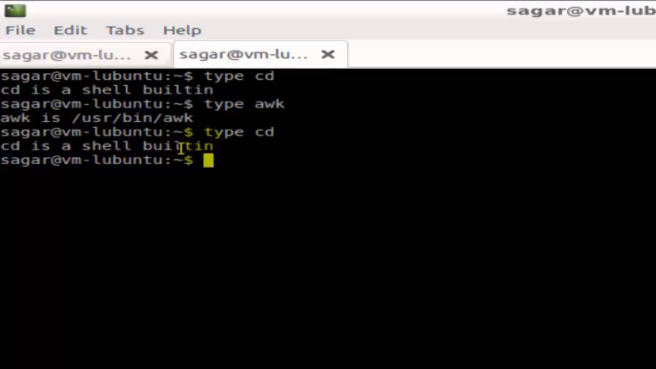 Difference between internal and external command in Linux Mint