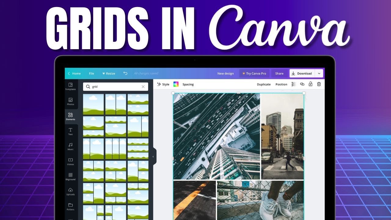 Как использовать сетки в Canva (что именно представляют собой сетки?)