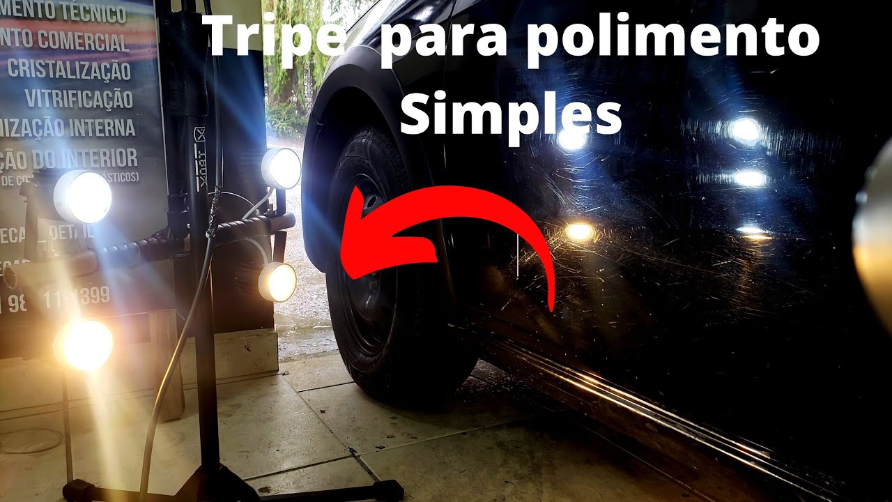 tripé para polimento, veja a diferença do holofote para lâmpada focal