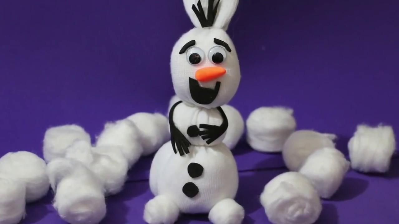 How to make an easy snowman Olaf using socks