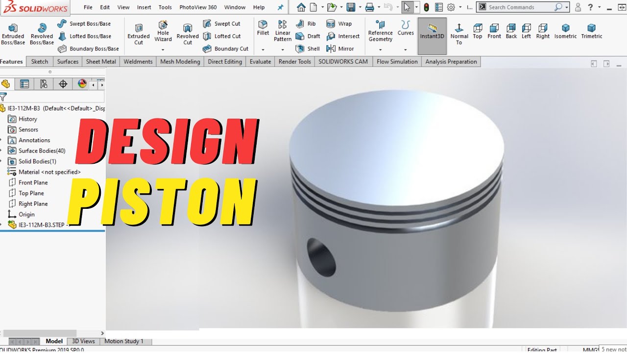 SOLIDWORKS - DESIGN PISTON DI SOLIDWORKS