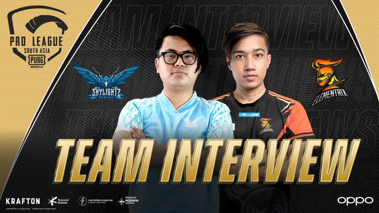 Team Interview- Skylightz Gaming Vs ELEMENTRIX | PUBG MOBILE Pro League South Asia 2022 Spring