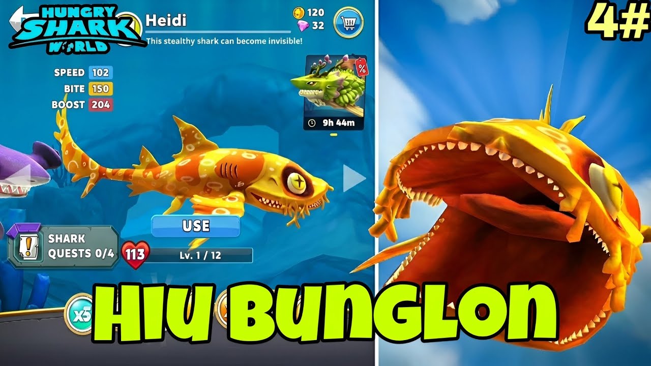 Aku Dapat Hiu Yang Bisa Berkamuflase Dari Hadiah Login Harian! - Hungry Shark World | Heidi Gameplay