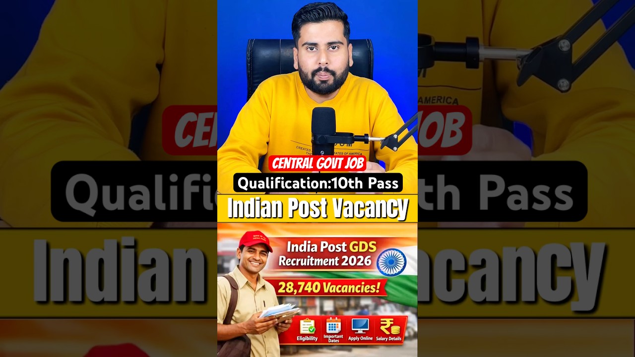 India Post GDS Recruitment 2026 🔥 Post Office 28,740 Vacancies | 10th Pass Govt Job | No Exam