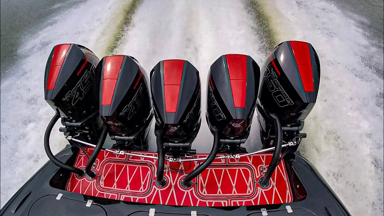 Mercury Racing 450R 4.6-Liter Supercharged Outboard Testing on Midnight Express 43. A total beast!