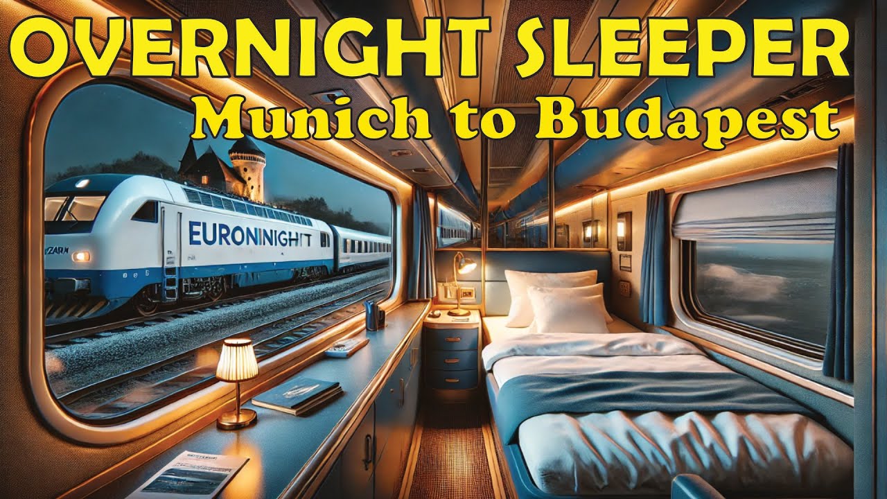 EuroNight sleeper class train journey new video Compartment Munich to Budapest - Stuffy Compartment,