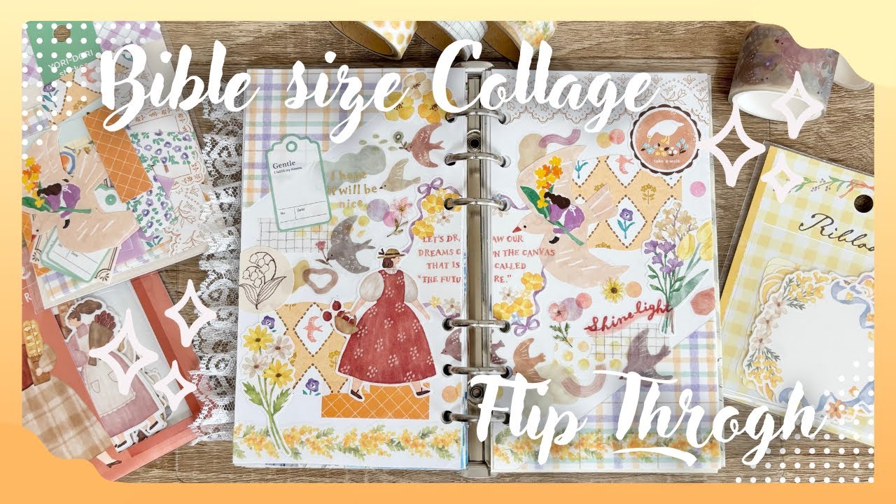 バイブルサイズのコラージュ帳をパラパラする｜Collage Flip Through