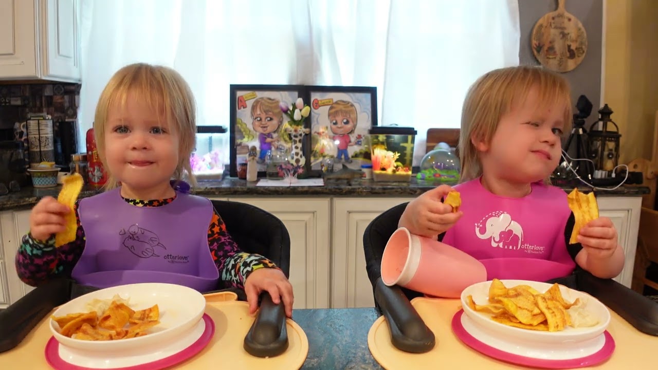Twins try plantain chips