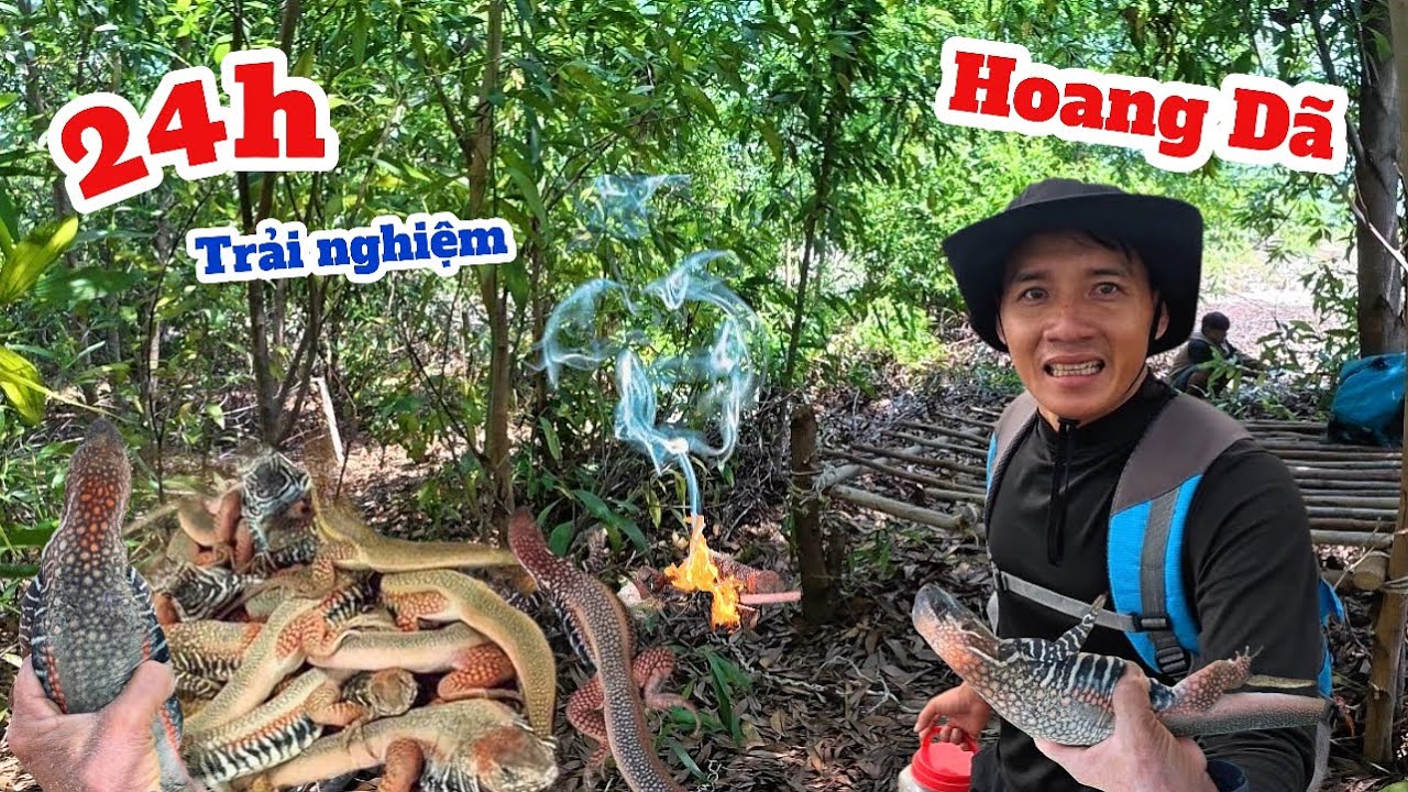 Chuyến Trải nghiệm hoang Dã trong 24h đặt B,ẫ.y dông cát tìm thức ăn | 24 hour’s camping survival 