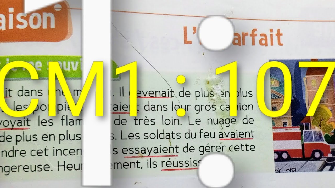CM1 : Conjugaison : L' imparfait page 107. Le trésor des mots 