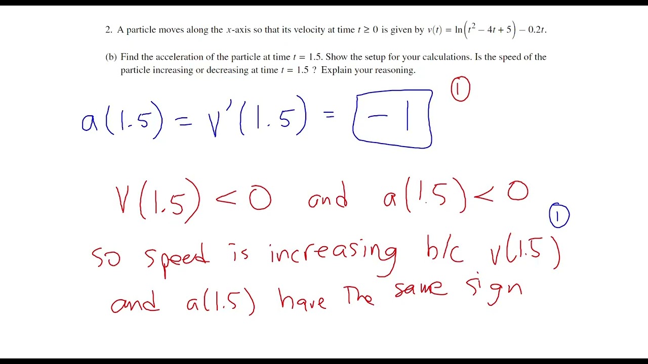 2024 AP Calculus AB FRQ #2 - Движение