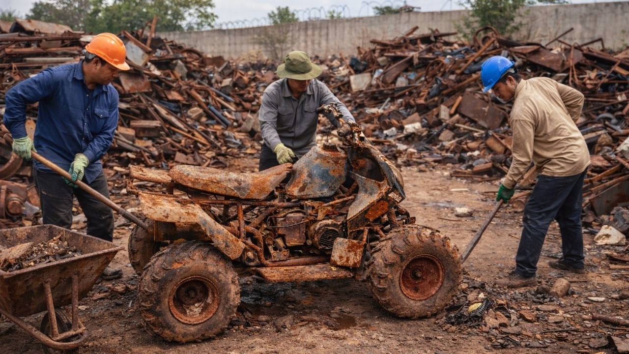 I Spent  $100,000 was spent to transform a severely damaged ATV from junkyard into off-road beast.