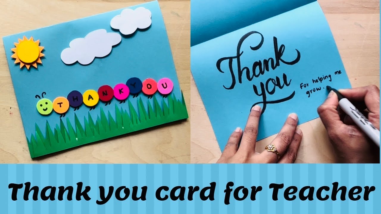 DIY Thank you card for Teacher | Teacher’s day card ideas | Thank you for helping me grow card