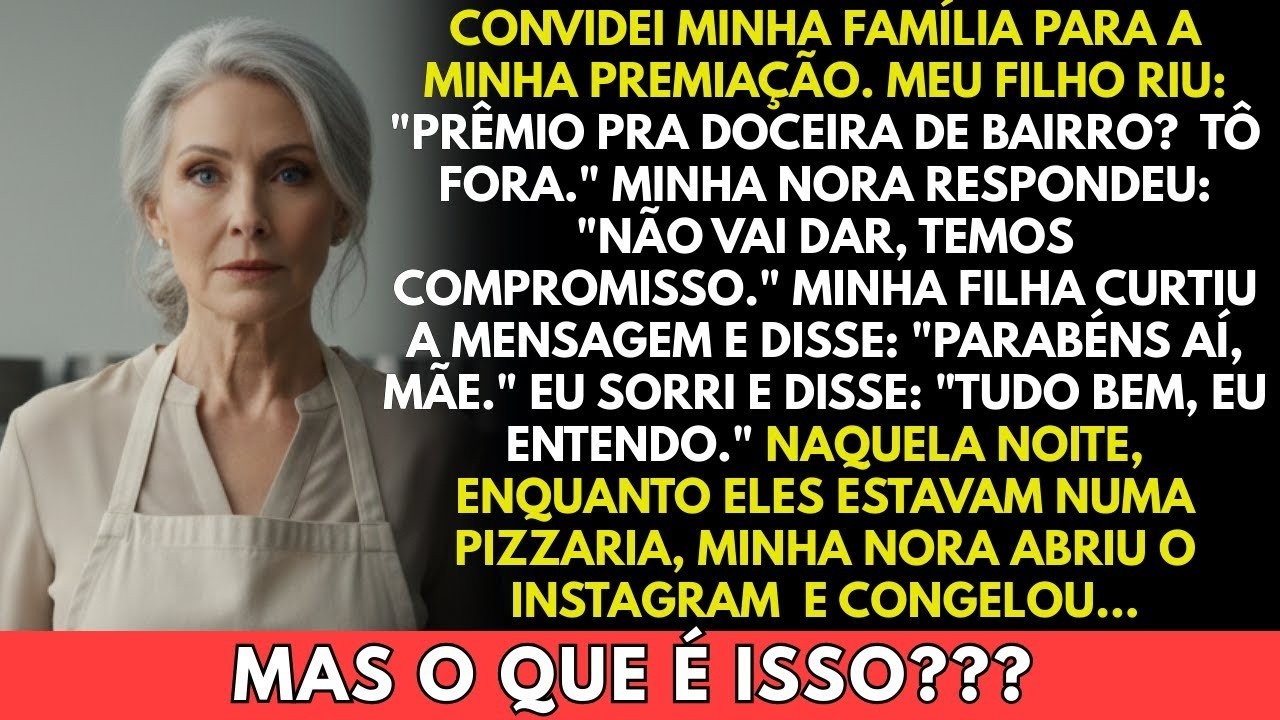 Meu filho disse 'tô fora' para minha premiação. Horas depois, ele viu o vídeo e me ligou em choque…