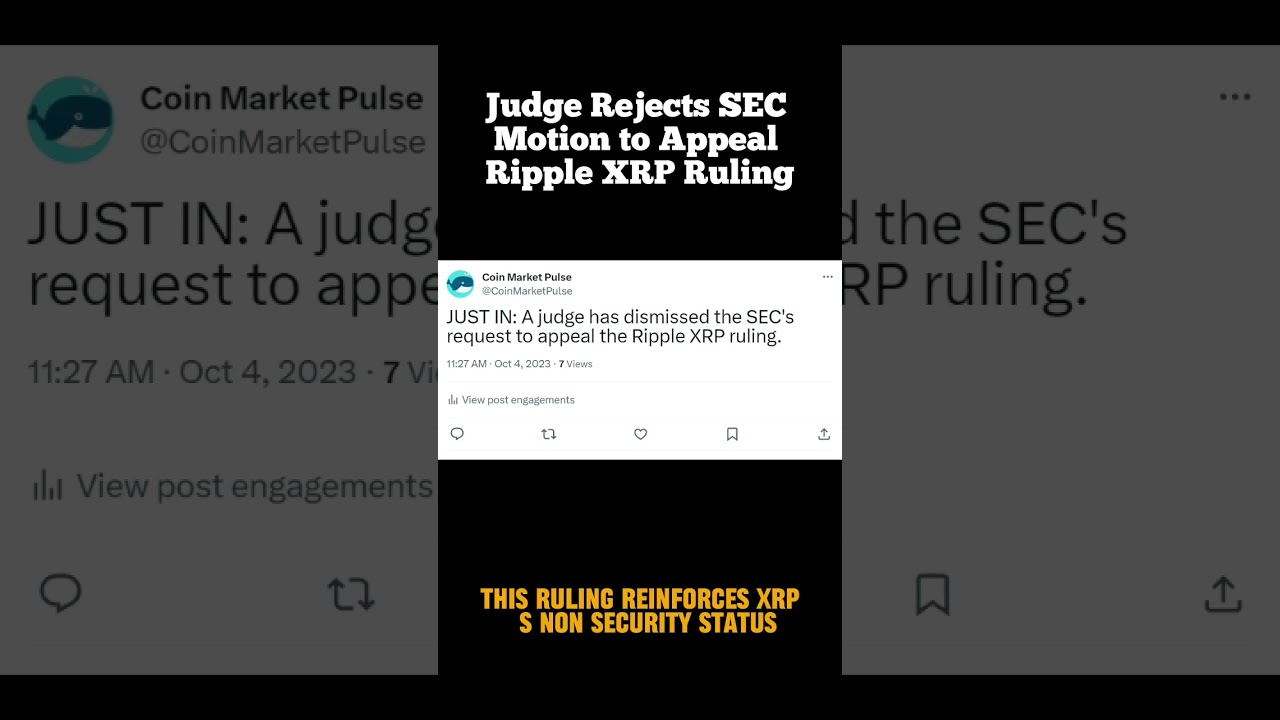 Judge Rejects SEC Motion to Appeal Ripple XRP Ruling