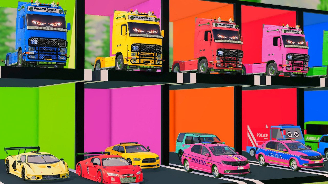 TRANSPORTING ALL POLICE CARS and AMBULANCE EMERGENCY VEHICLES WITH MERCEDES POLICE TRUCKS ! FS22