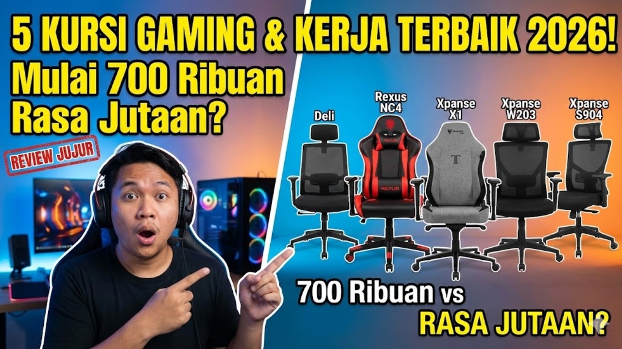 NYESEL BARU TAU! 5 Kursi Gaming & Ergonomis Terbaik 2026 (Bye Sakit Pinggang)
