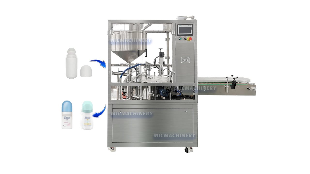 Deodorant Filling Machine: How to Fill Liquid in Bottle and Put Roller Ball Onto Bottle 1800-3000BPH