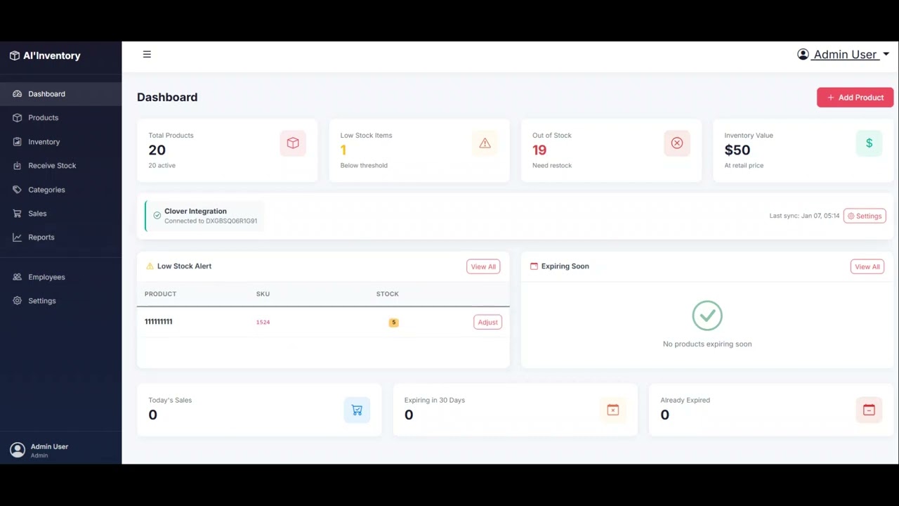 clover pos inventory app